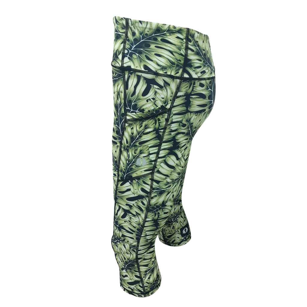 Tropical Night High Waist 3/4 Leggings
