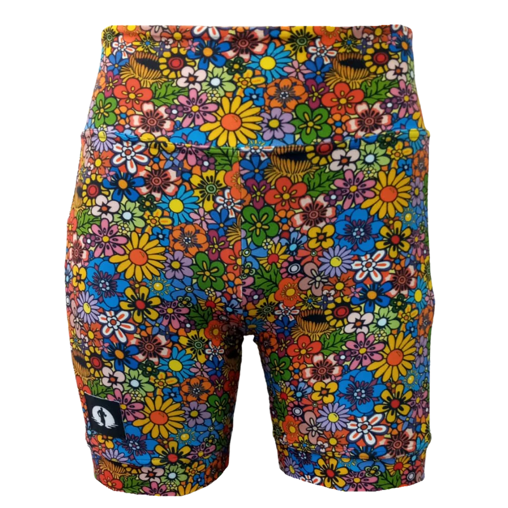 Funky Flowers Ladies High Waist Funky Pants