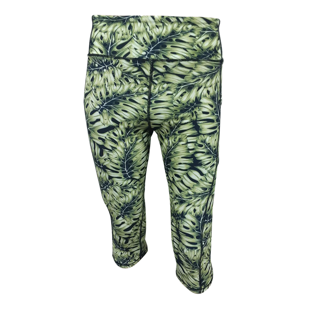 Tropical Night High Waist 3/4 Leggings