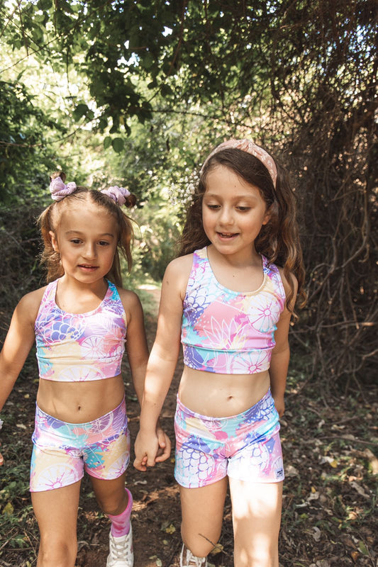 Fruit Cocktail Gymnastics Crop Top and Shorts Set