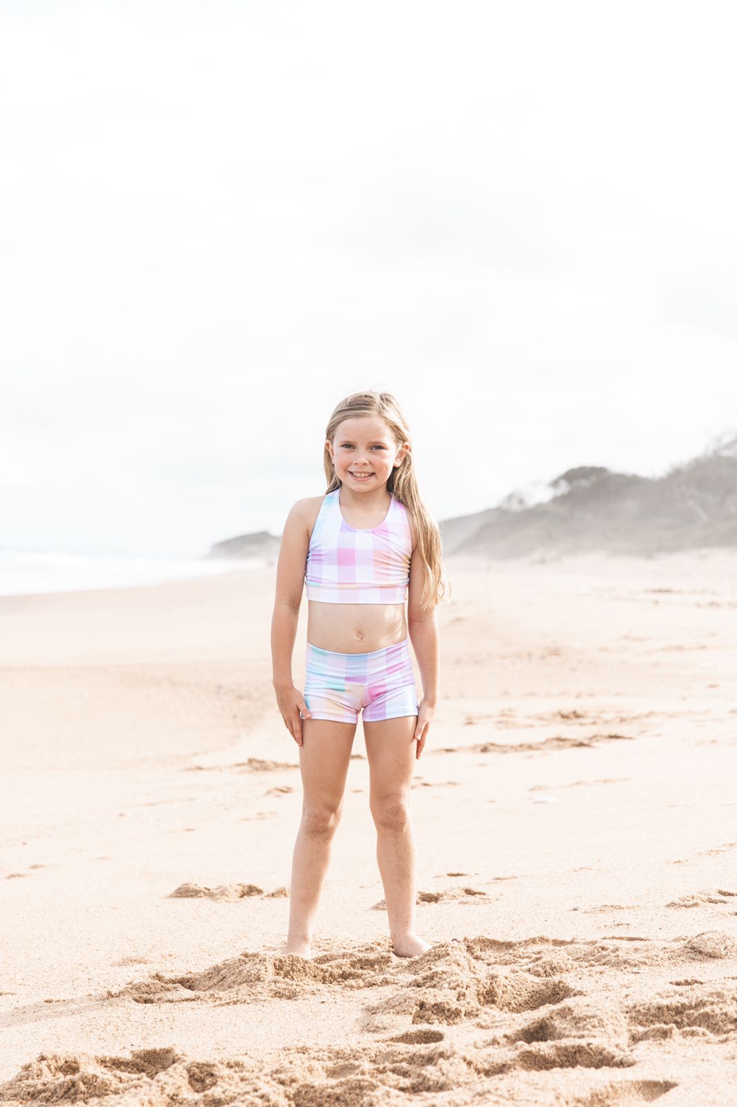 Rainbow Picnic Gymnastics Crop Top and Shorts Set